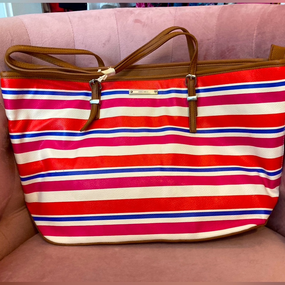 Nine West Striped Multicolor Tote Bag